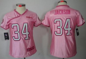 Cheap Women Nike Oakland Raiders 34 Bo.Jackson Pink Love NFL Jerseys