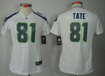 Cheap Women Nike Seattle Seahawks #81 Golden Tate White Game LIMITED NFL Jerseys