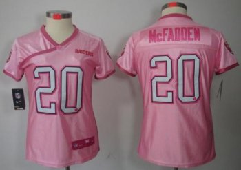 Cheap Women Nike Oakland Raiders #20 Darren McFadden Pink Love NFL Jerseys