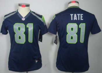 Cheap Women Nike Seattle Seahawks #81 Golden Tate Blue Game LIMITED NFL Jerseys