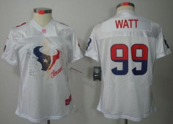 Cheap Women Nike Houston Texans 99# J.J. Watt White FEM FAN Elite NFL Jersey