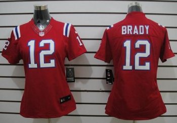 Cheap Women Nike New England Patriots 12 Tom Brady Red Game LIMITED NFL Jersey