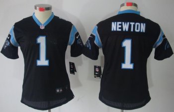 Cheap Women Nike Carolina Panthers #1 Cam Newton Black Game LIMITED NFL Jerseys