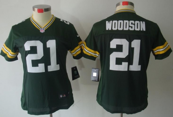 Cheap Women Nike Green Bay Packers #21 Charles Woodson Green Game LIMITED NFL Jerseys