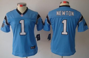 Cheap Women Nike Carolina Panthers #1 Cam Newton Blue Game LIMITED NFL Jerseys