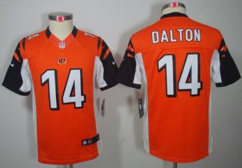 Kids Nike Cincinnati Bengals 14# Andy Dalton Orange Game LIMITED NFL Jerseys Cheap