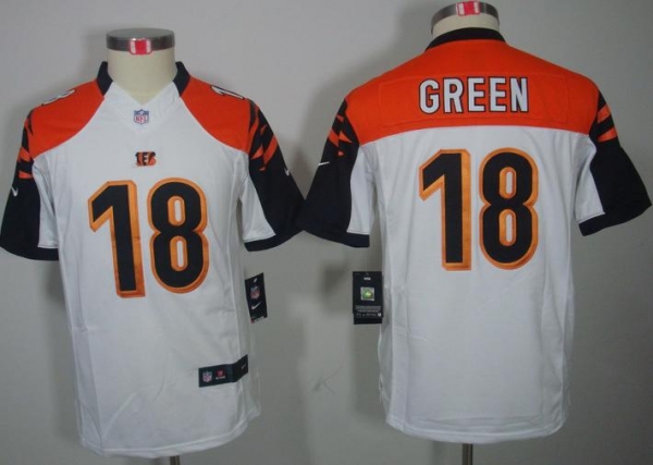 Kids Nike Cincinnati Bengals 18# A.J.Green White Game LIMITED NFL Jerseys Cheap