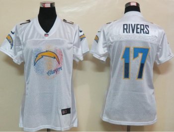 Cheap Women Nike San Diego Chargers 17# Philip Rivers White Women's FEM FAN Jersey