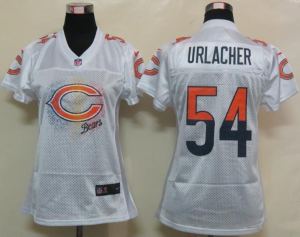 Cheap Women Nike Chicago Bears 54 Brian Urlacher White Women's FEM FAN Jersey