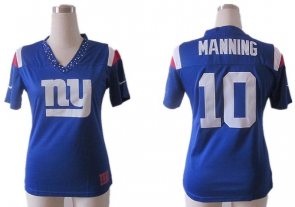 Cheap Women Nike New York Giants 10# Eli Manning Blue FEM FAN Field Flirt Fashion Jersey