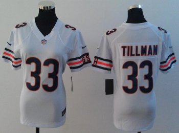 Cheap Women Nike Chicago Bears 33 Charles Tillman White NFL Jerseys