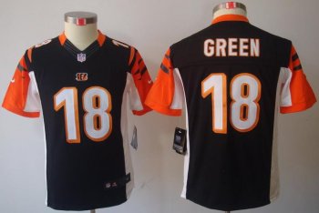 Kids Nike Cincinnati Bengals 18# A.J.Green Black Game LIMITED NFL Jerseys Cheap