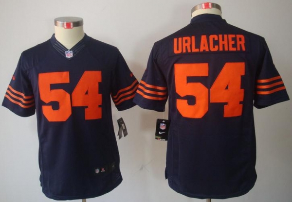 Kids Nike Chicago Bears 54 Brian Urlacher Blue Game LIMITED NFL Jerseys Orange Number Cheap