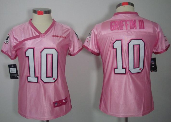 Cheap Women Nike Washington Redskins 10# Robert Griffin III Pink Love NFL Jerseys