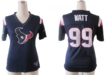 Cheap Women Nike Houston Texans 99# J.J. Watt Blue FEM FAN Field Flirt Fashion Jersey