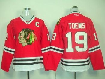 Cheap Women Chicago Blackhawks 19 TOEWS C Patch Red NHL Jerseys