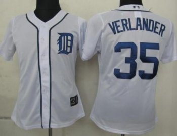 Cheap Women Detroit Tigers 35 Verlander White MLB Jerseys