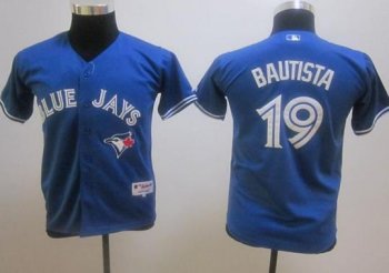 Kids Toronto Blue Jays 19 Jose Bautista 2012 Blue MLB Jerseys Cheap