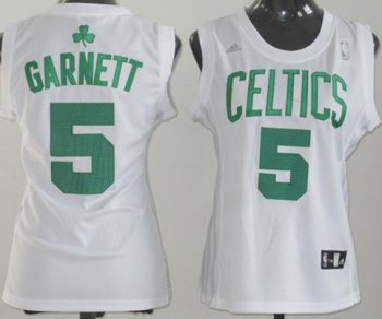 Cheap Women Boston Celtics 5 Garnett White Swingman Jersey