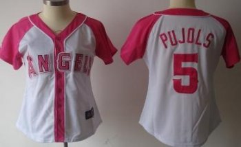 Cheap Women Los Angeles Angels 5 Pujols 2012 Ladies Fashion White MLB Jerseys