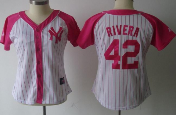 Cheap Women New York Yankees 42 Mariano Rivera 2012 Ladies Splash Fashion White MLB Jerseys