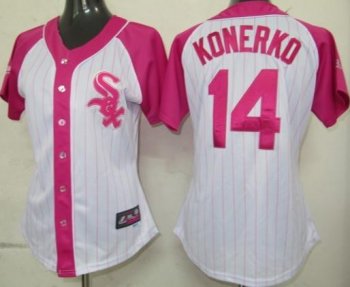 Cheap Women Chicago White Sox 14 Konerko 2012 Ladies Splash Fashion White MLB Jerseys