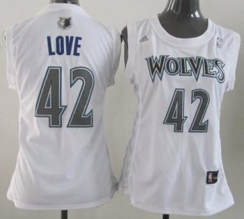 Cheap Women Minnesota Timberwolves 42 Kevin Love White Swingman NBA Jerseys