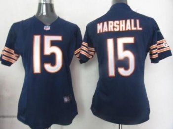 Cheap Women Nike Chicago Bears 15 Marshall Blue Nike NFL Jerseys