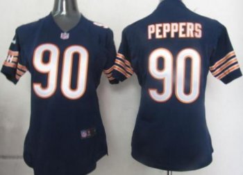 Cheap Women Nike Chicago Bears 90 Peppers Blue Nike NFL Jerseys