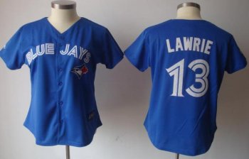 Cheap Women Toronto Blue Jays 13 Lawrie Blue 2011 Women's MLB Jerseys