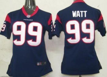 Cheap Women Nike Houston Texans 99 Watt Blue Nike NFL Jerseys