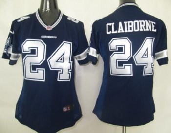 Cheap Women Nike Dallas cowboys 24 Claiborne Blue Nike NFL Jerseys