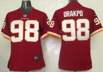 Cheap Women Nike Washington Red Skins 98 Orakpo Red Nike NFL Jerseys