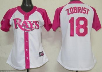 Cheap Women Tampa Bay Rays 18 Zobrist 2012 Ladies Splash Fashion White MLB Jerseys