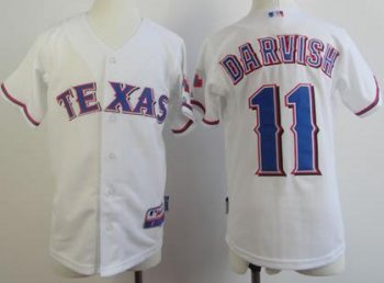 Kids Texas Rangers #11 Yu Darvish White Cool Base MLB Jerseys Cheap