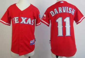 Kids Texas Rangers #11 Yu Darvish red Cool Base MLB Jerseys Cheap