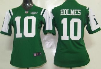 Cheap Women Nike New York Jets 10 Holmes Green Nike NFL Jerseys