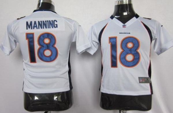 Kids Nike Denver Broncos #18 Peyton Manning White Nike NFL Jerseys Cheap