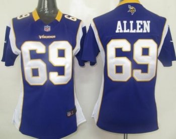 Cheap Women Nike Minnesota Vikings 69 Allen Purple Nike NFL Jerseys