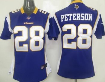 Cheap Women Nike Minnesota Vikings 28 Peterson Purple Nike NFL Jerseys