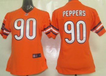 Cheap Women Nike Chicago Bears 90 Peppers Orange Nike NFL Jerseys