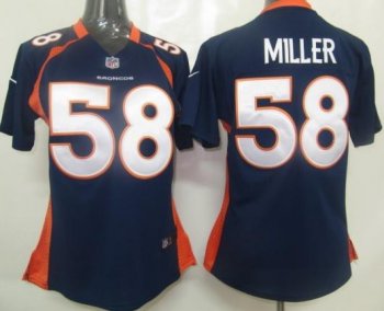 Cheap Women Nike Denver Broncos 58 Miller Blue Nike NFL Jerseys