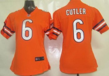 Cheap Women Nike Chicago Bears 6 Cutler Orange Nike NFL Jerseys