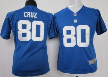 Cheap Nike Women New York Giants #80 Victor Cruz Blue Nike NFL Jerseys