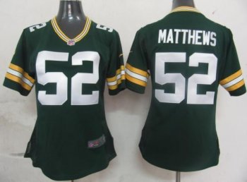 Cheap Womens Nike Green Bay Packers 52 Matthews Green Nike NFL Jerseys