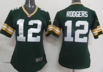 Cheap Womens Nike Green Bay Packers 12 Rodgers Green Nike NFL Jerseys