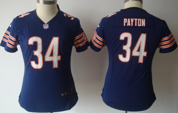 Cheap Women Nike Chicago Bears 34 Walter Payton Blue Nike NFL Jerseys