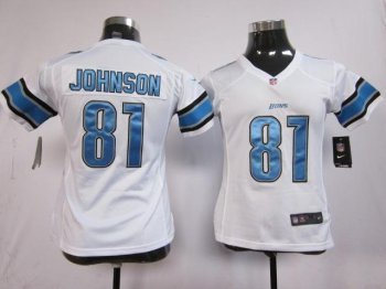 Cheap Women Nike Detroit Lions 81# Calvin Johnson White Nike NFL Jerseys