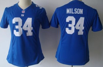 Cheap Women Nike New York Giants #34 David Wilson Blue Nike NFL Jerseys