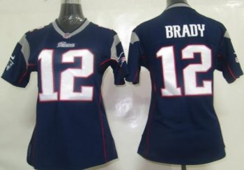 Cheap Women Nike New England Patriots 12 Brady Blue Nike NFL Jerseys